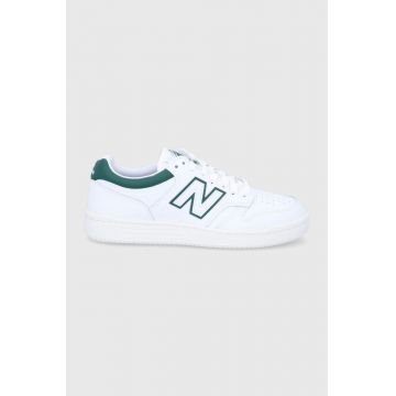 New Balance sneakers de piele BB480LGT 480 culoarea alb BB480LGT