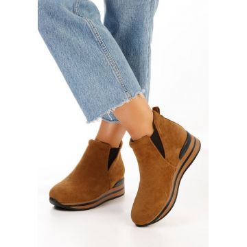 Sneakers cu platforma camel Sanera