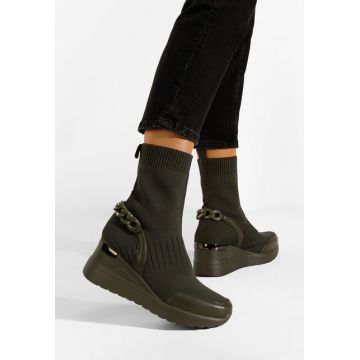 Sneakers tip soseta verzi Guliana