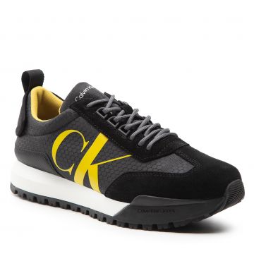 Sneakers CALVIN KLEIN JEANS - Toothy Runner Laceup R-Poly YM0YM00417 Black/Dune Yellow 00X