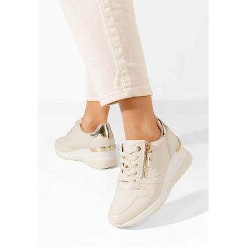 Sneakers cu platforma Rafina bej