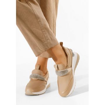 Sneakers cu platforma bej Rubica