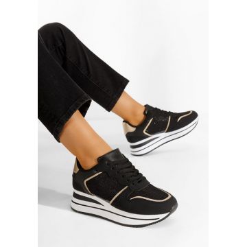 Sneakers cu platforma negri Dona
