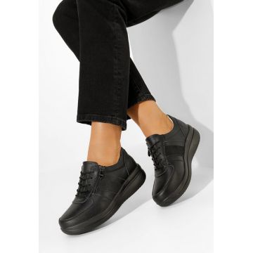 Pantofi casual dama piele Karoline negri