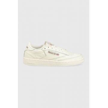 Reebok Classic sneakers din piele Club C 85 culoarea alb, HQ0948 HQ0948-CLK/CK/GOL