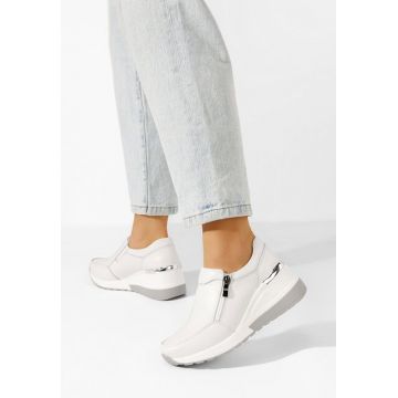 Sneakers dama cu platforma Asena albi