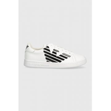 EA7 Emporio Armani teniși din piele copii culoarea alb