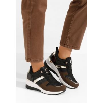Sneakers dama cu platforma Nova negri