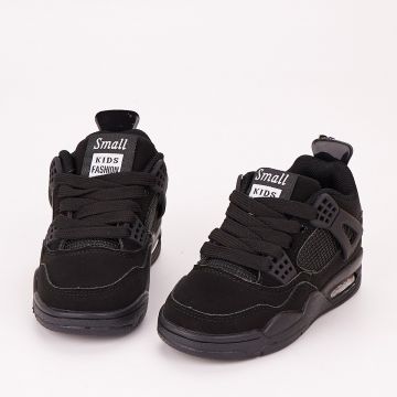 Sneakersi Baieti Negri Cu Siret Spon