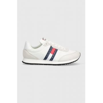Tommy Jeans sneakers TJM RUNNER CASUAL ESS culoarea alb, EM0EM01351