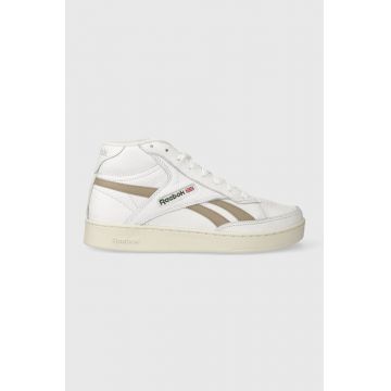 Reebok sneakers din piele Club C Form Hi culoarea alb