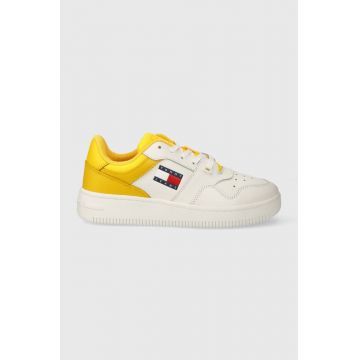 Tommy Jeans sneakers din piele TJW RETRO BASKET ESS culoarea galben, EN0EN02505