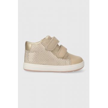 Geox sneakers de piele întoarsă pentru copii BIGLIA culoarea bej