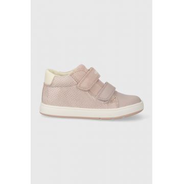 Geox sneakers de piele întoarsă pentru copii BIGLIA culoarea roz