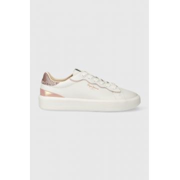 Pepe Jeans sneakers din piele PLS00006 culoarea alb, DOBBIE SEAL