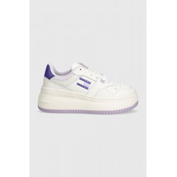 Tommy Jeans sneakers TJW RETRO BASKET FLATFORM ESS culoarea violet, EN0EN02506