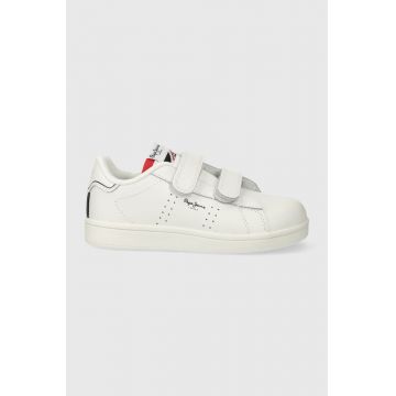Pepe Jeans teniși din piele copii PLAYER BASIC BK culoarea alb