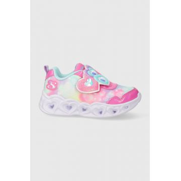 Skechers sneakers pentru copii HEART LIGHTS LOVIN REFLECTION culoarea violet