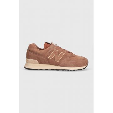 New Balance sneakers din piele intoarsă 574 culoarea maro, U574LWG