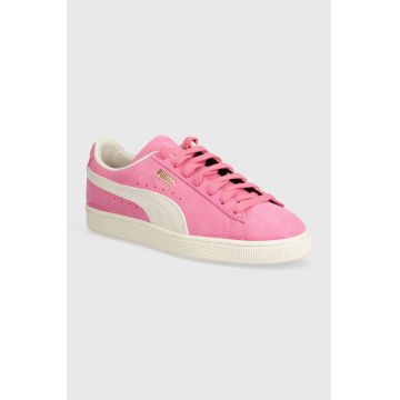 Puma sneakers din piele intoarsă Suede Neon culoarea roz, 396507