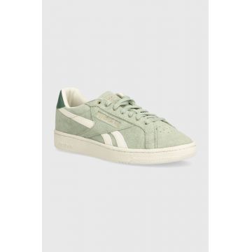 Reebok Classic sneakers din piele intoarsă CLUB C culoarea verde, 100074642