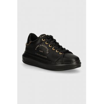 Karl Lagerfeld sneakers din piele KAPRI culoarea negru, KL62539F