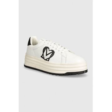 Love Moschino sneakers din piele culoarea alb, JA15096G1LIA110A