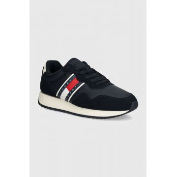 Tommy Jeans sneakers din piele TJM MODERN RUNNER culoarea albastru marin, EM0EM01316