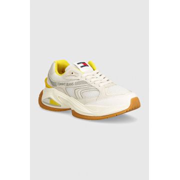 Tommy Jeans sneakers TJW TRENDY RETRO RUNNER culoarea bej, EN0EN02550