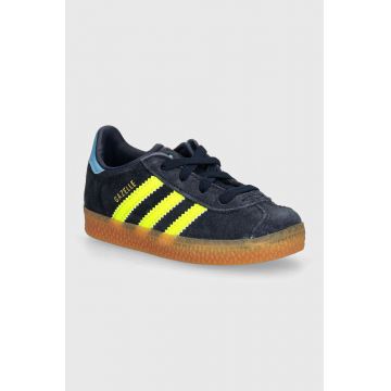 adidas Originals teniși din piele copii GAZELLE CF EL culoarea albastru marin, IH2783