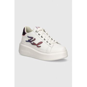 Karl Lagerfeld sneakers din piele ANAKAPRI culoarea alb, KL63510A