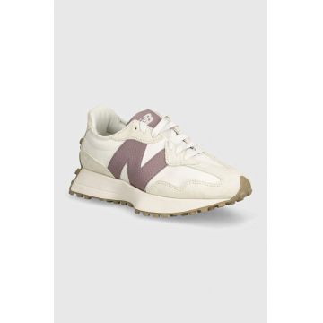 New Balance sneakers din piele 327 culoarea bej, WS327KH