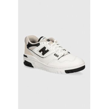 New Balance sneakers din piele 550 culoarea alb, BB550ESI
