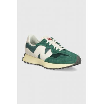 New Balance sneakers din piele intoarsă 327 culoarea verde, U327WRG