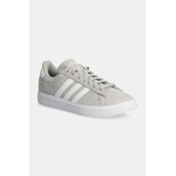adidas sneakers din piele intoarsă Grand Court culoarea gri, ID2970