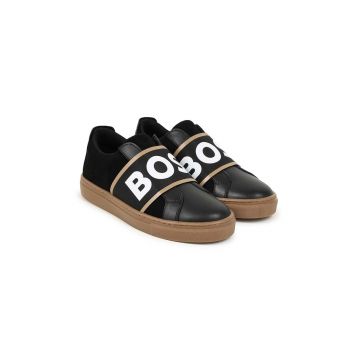 BOSS teniși din piele copii culoarea negru, J51312