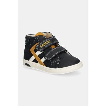 Primigi sneakers de piele întoarsă pentru copii culoarea albastru marin, PLK 69031