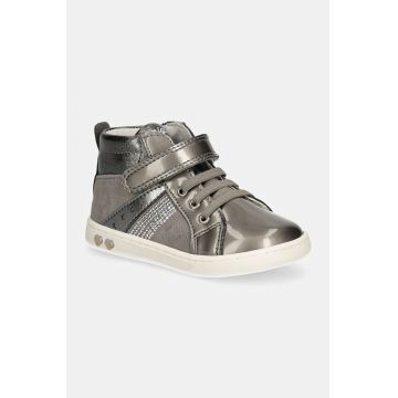 Primigi sneakers de piele întoarsă pentru copii culoarea gri, PLK 69027