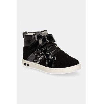 Primigi sneakers de piele întoarsă pentru copii culoarea negru, PLK 69027