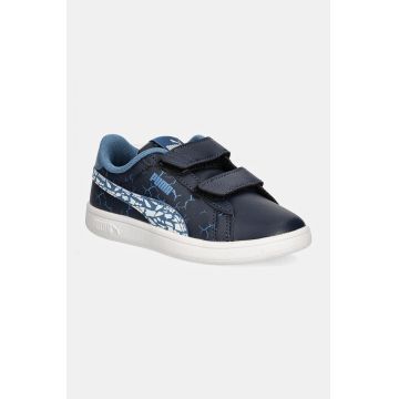 Puma sneakers pentru copii Smash 3.0 L Icy Monster culoarea albastru marin, 397989