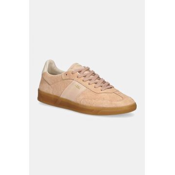 BOSS sneakers din piele culoarea bej
