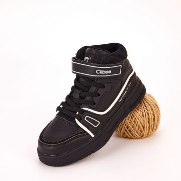 Sneakersi Copii Negri Cu Arici Castana