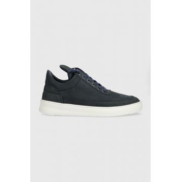 Filling Pieces sneakers din piele întoarsă Low top Ripple Nubuck culoarea bleumarin, 25122842001