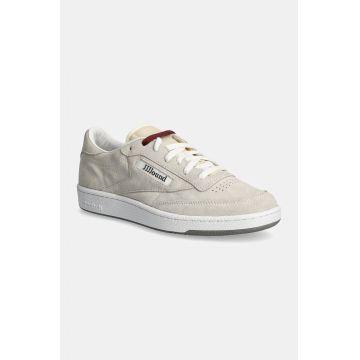 Reebok LTD sneakers din piele intoarsă JJJound Club C 85 culoarea gri, RMIA04VC99LEA0033C01