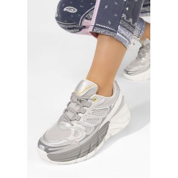 Sneakers cu platforma Amberly argintii