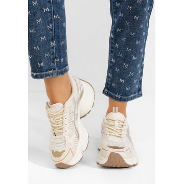 Sneakers cu platforma Kaliora bej