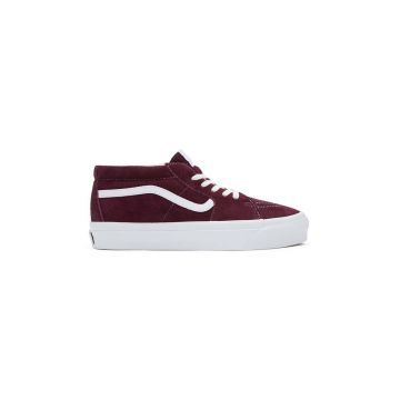 Vans sneakers din piele intoarsă Sk8-Mid Reissue 83 LX culoarea bordo, VN000CQQ4QU1