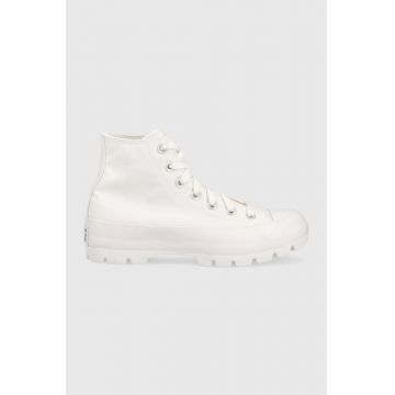 Converse tenisi Chuck Taylor All Star Lugged Hi femei, culoarea alb
