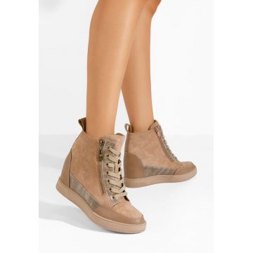 Sneakers cu platforma Elsy kaki